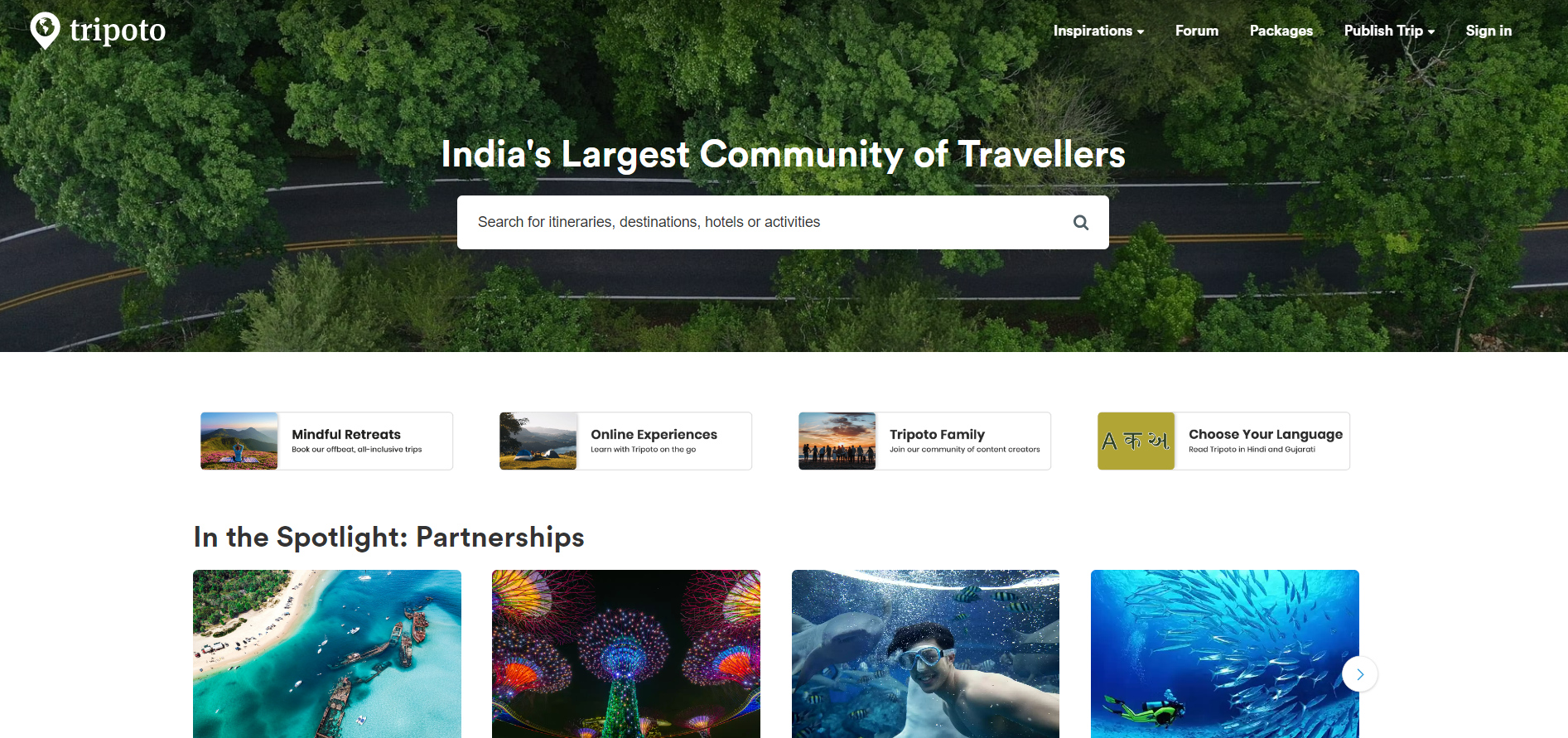 Tripoto Homepage